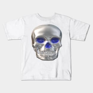 Metallic human skull face mask Kids T-Shirt